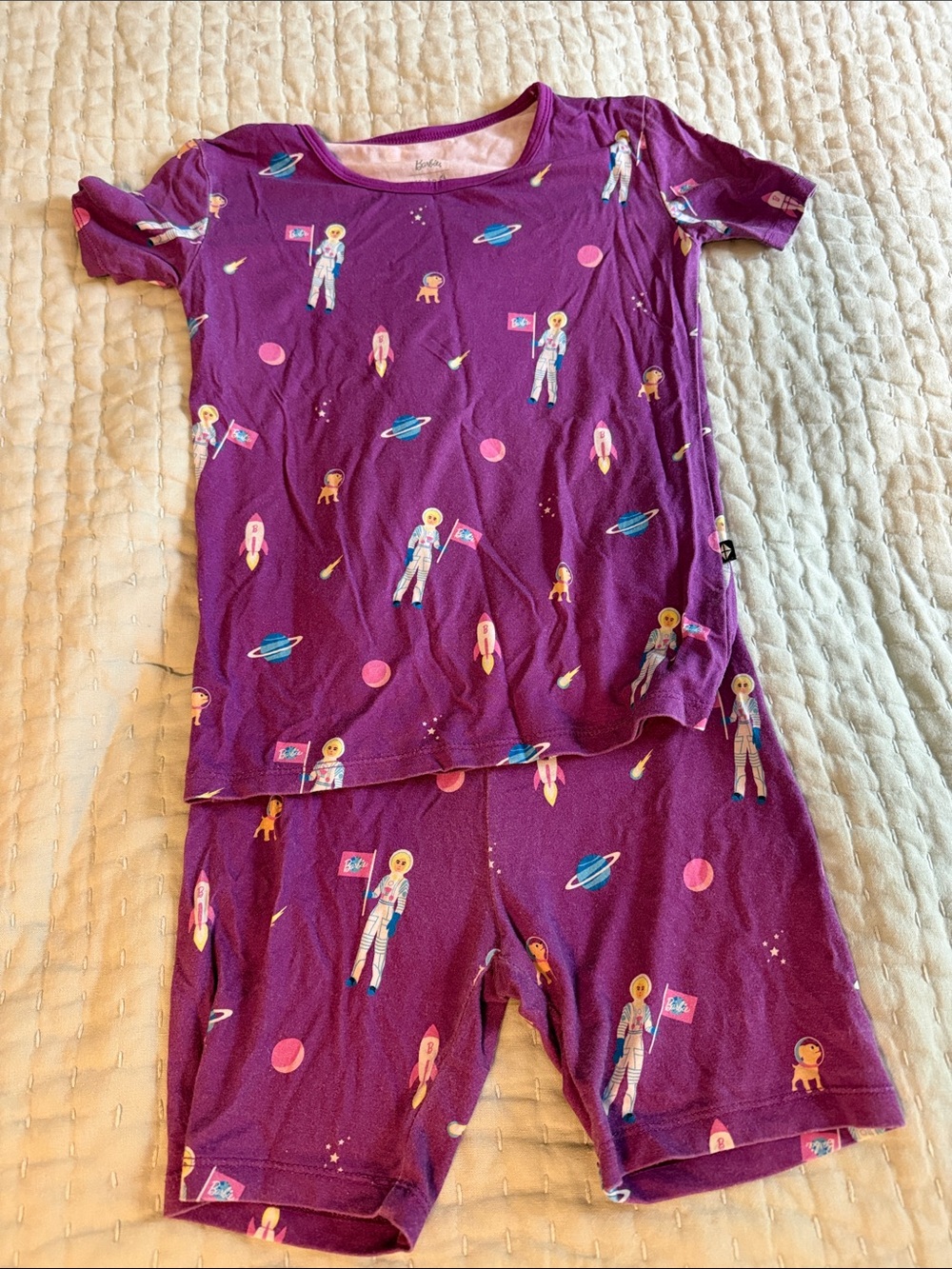 KTYE BABY Barbie Purple Space Astronaut Pajama Set